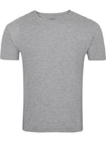 Men Plain Short Sleeve Grey O Neck Breathable Cotton T Shirts  Gender: Male