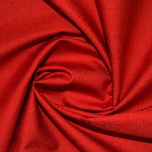 Wrinkle Resistant And Skin Friendly Beautiful Plain Red Cotton Fabrics 