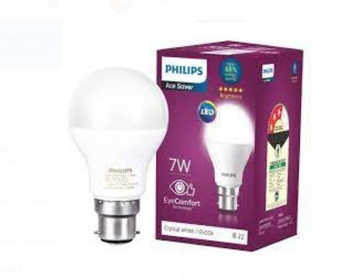 White 7 Watt 220 Voltage 100 Gram Dome Shape Indoor And Outdoor Phillips Led Light Bulb