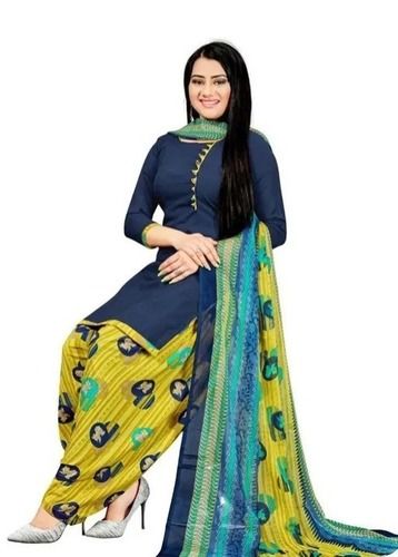 Casual Wear Comfortable And Washable Printed Cotton Designer Ladies Salwar Suit