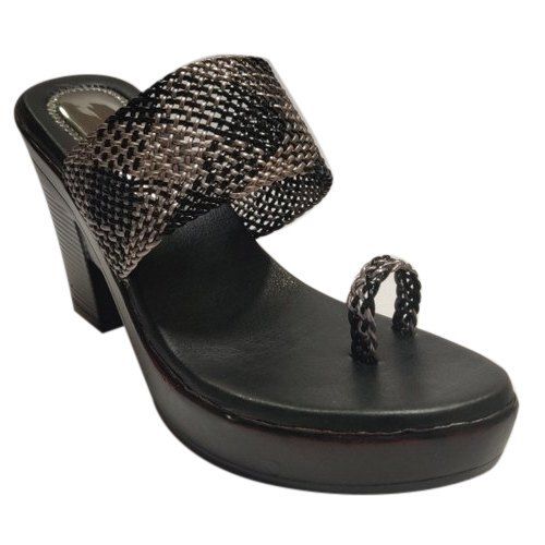 Black Casual Wear Comfortable High Heels Sandal For Ladies