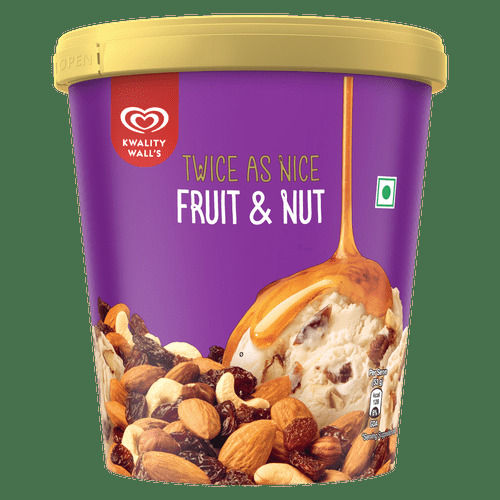 Fruit And Crunchy Nut Frozen Dessert With Sweet Delicious Taste