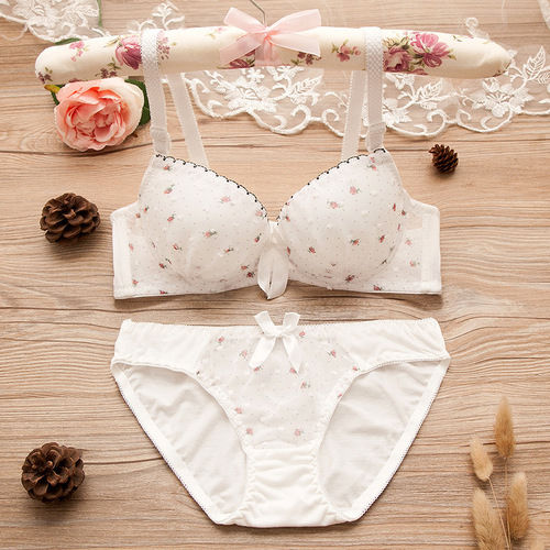 Silver Ladies Designer Polka Dot Floral Cotton Lace Bra Panty Set With  Steel Rings at Best Price in Shillong Cantonment