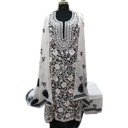 Ladies Party Wear Comfortable And Skin Friendly Embroidered Cotton Suit