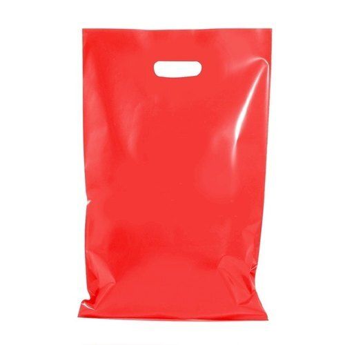 Red Lightweight D Cut Plastic Carry Bags For Shopping 