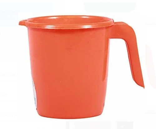 Red 1 Liter Capacity Actionware Plastic Hard And Durable Plastic Mug With Handle