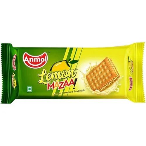 Pink 150 Gram Sweet And Crispy Lemon Mazaa Rectangular Cream Biscuit