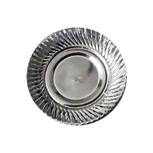 3mm Thickness Silver Wrinkled Pattern Round Disposable Paper Plate For Events