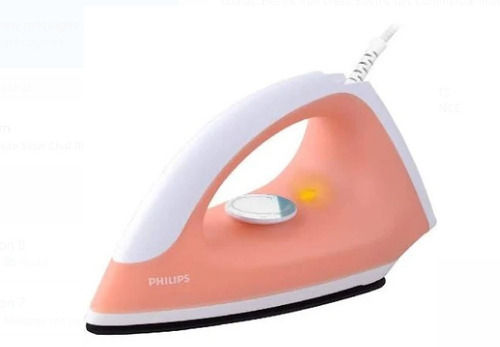 White And Peach 750 Watt 240 Voltage 1.5 Meter Long Cord Non Stick Electric Iron