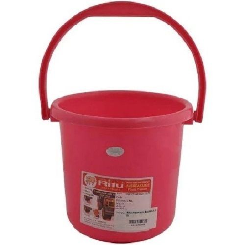 Capacity 20 Liter Pvc Plastic Light Weighted Plain Red Bucket With Handle