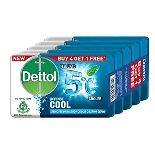 Classic Fragrance Trusted Germ Protection Original Dettol Intense Cool Bathing Soap Bar 5 X 125g Each