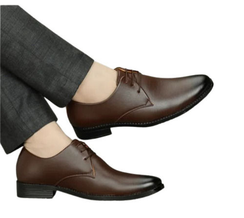 Red Dark Brown Round Toe Type Comfortable And Breathable With Pvc Sole Men Leather Shoes