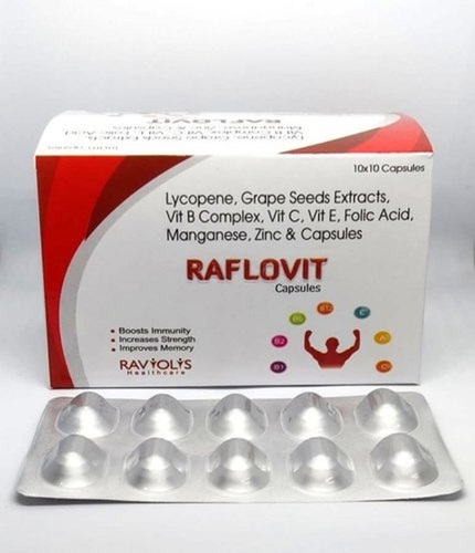 Lycopene Folic Acid Manganese, Zinc And Sodium Grape Seed Extract Vitamin B Complex Capsules