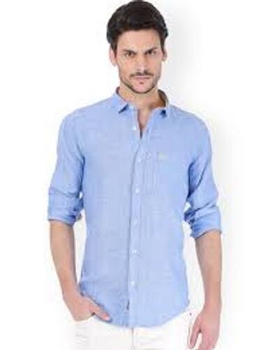 Mens Full Sleeves Plain Cotton Casual Shirt Collar Style: Straight