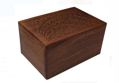 Black Plain Brown Polished And Carved Antique Look 10 Inch Length Wooden Box