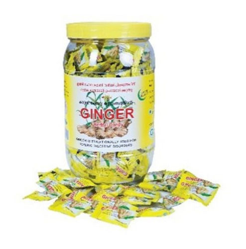 Pure And Natural Herbal Ginger Candy, 200 Candy Pieces Jar Pack