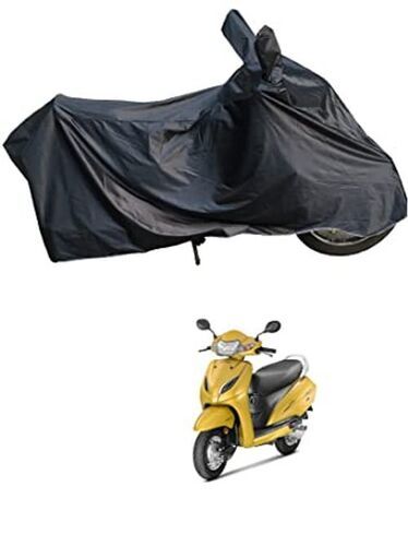 Polyster Ridershine Waterproof Scooty Body Cover For Honda Activa 5G Double Mirror Pocket With Over Lock Protectionwaterprof Scooty Covers