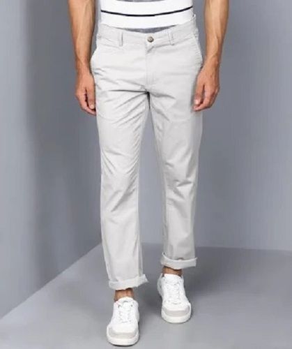 Buy OnlineSpykar Men Beige Lycra Slim Fit Ankle Length Plain Trousers