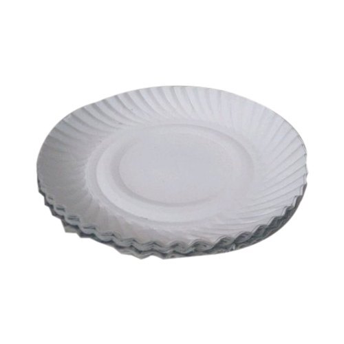 White Circular 8 Inch Disposable Paper Plate, Paper Gsm 120150 Gsm