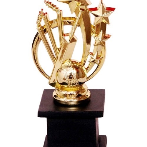 Premium Metallic Fiber Cricket Winner Trophy - 18 Inch Gold Cup Competitive Style with Holder for Awards Business Gifts and Home Decor