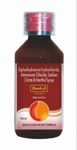 Diphenhydramine Hydrochloride Ammonium Chloride Menthol Syrup Pack Of 100 Ml 