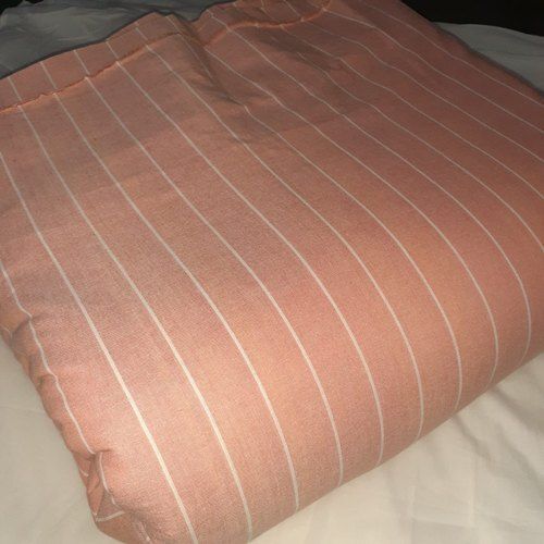 Pure South Cotton Fabric Check/Stripes, Peach Color 