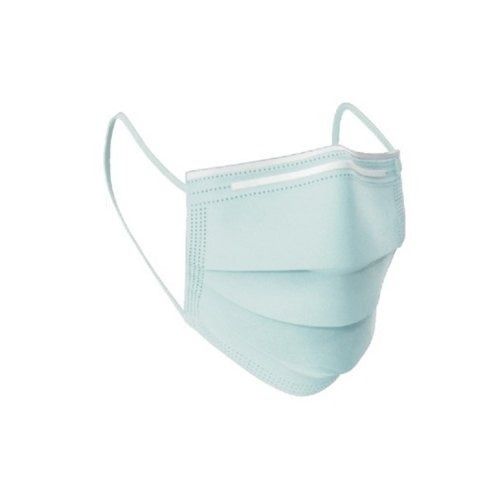 Rectangular Shape Blue Color With Elastic Ear Loop 2 Ply Face Mask 