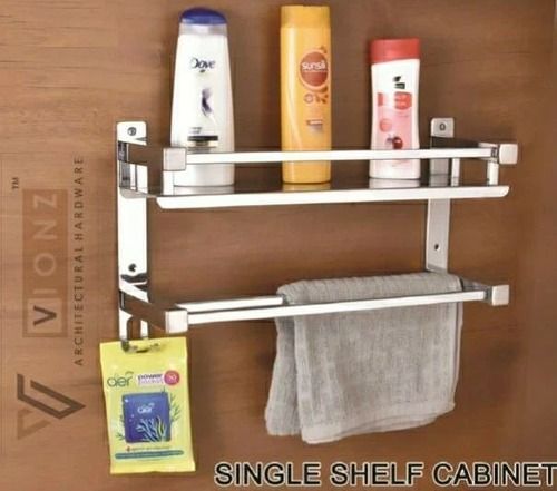 Chrome Finish 2 Layer Bathroom Shelf