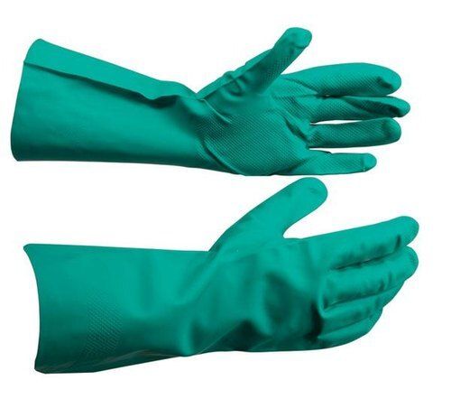 Plain Full Finger Industrial Nitrile Rubber Hand Gloves