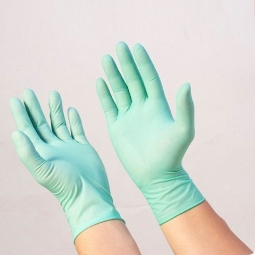 Plain Full Finger Green Mid Forearm Medical Safety Disposable Hand Glove