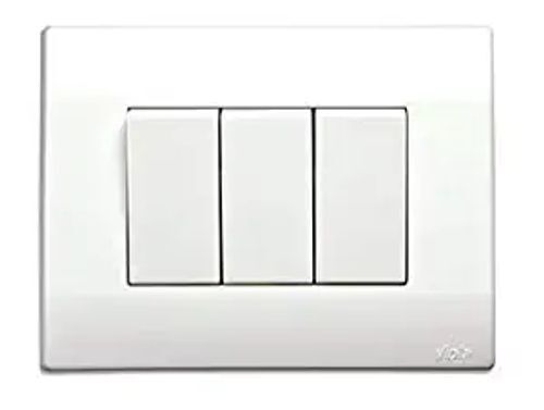 Plastic Plain White Color Modular Switch