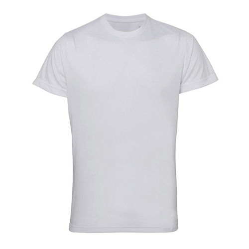 Round Neck Short Sleeves Breathable Polyester Plain White Mens T Shirt Application: Door