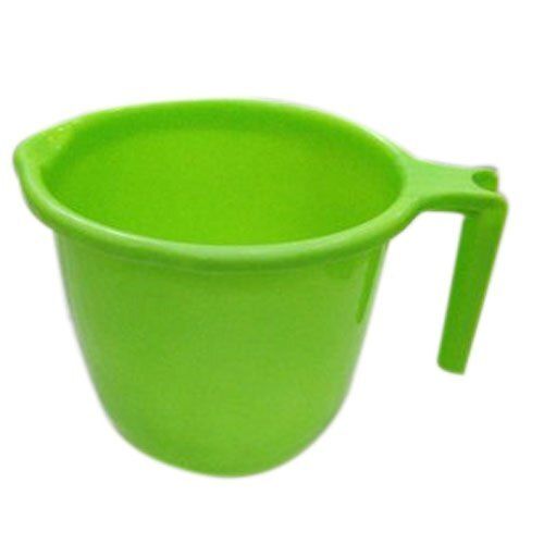 Green Color Plain Round Shape Strong Plastic Bath Mug