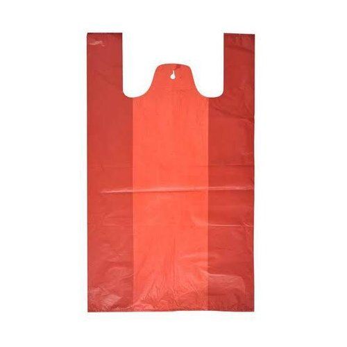 Red Waterproof Eco Friendly Dyed Plain Easy To Use Plastic Carry Bags