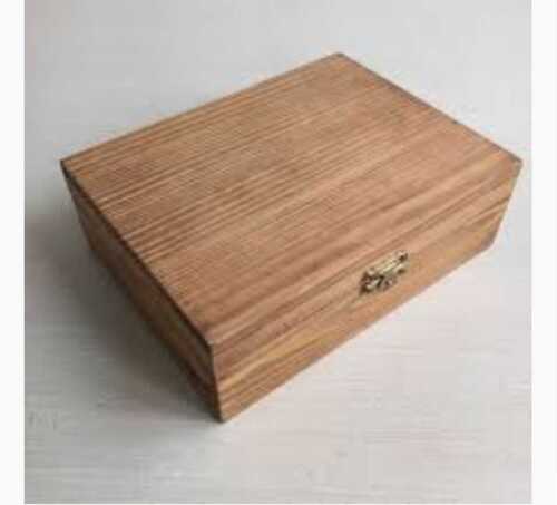Wooden Gift Box In Rectangular Shape And Brown Color, Pine Wood Material