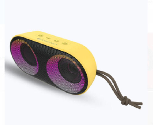 Yellow Stereo Sound Battery Powered Portable Bluetooth Speaker Usb Support Use: Hospital