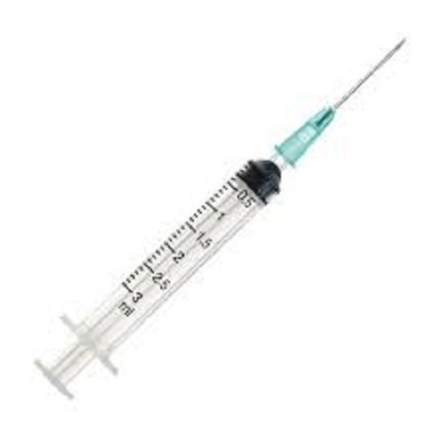 3ml Syringe With 21g Hypodermic Needle Eccentric 1, 1/2" Inch - Stainless Steel Needle, Disposable, Single Use | Grade A, Eccentric Design, Non-Sterilized