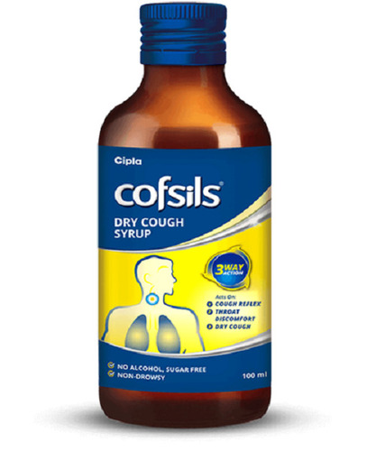 Cofsils Dry Cough Syrup - Liquid Anti-Bacterial Medicine | Prescribed Dosage for Adults, Children, Suitable for All