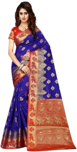 Multi Color Eye Catching Look Partywear Banarasi Saree