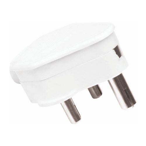 Heavy Brass White Electric Three Pin Plug For Homes, Offices