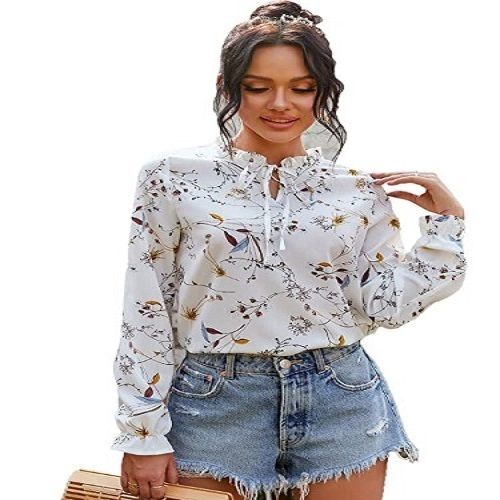 Ladies Light Weight Western Printed Top