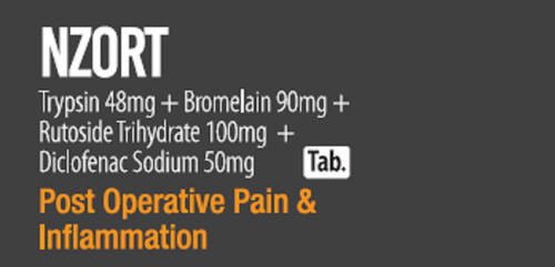 नोर्ट ट्रिप्सिन, ब्रोमेलैन, रूटोसाइड ट्राइहाइड्रेट और डिक्लोफेनाक सोडियम टैबलेट्स