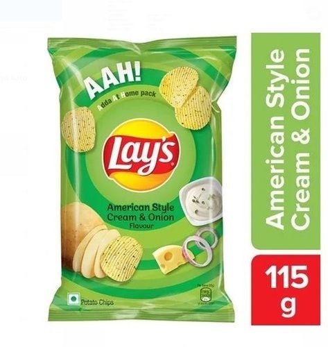 Pack Of 115 Gram Crunchy Spicy American Style Cream And Onion Flavored Lays Potato Chips