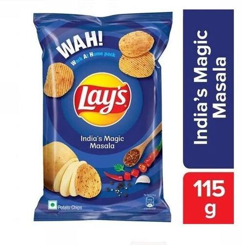 Pack Of 115 Gram Indias Magic Masala Crunchy And Spicy Lays Potato Chips