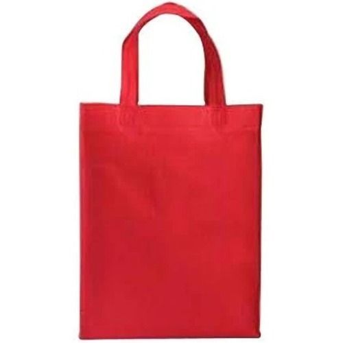 Red Recyclable And Eco Friendly D Cut Handle Non Woven Bag