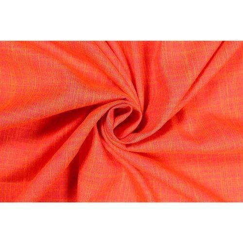 Smooth 56 Inch Width 100% Plain Orange Cotton Woven Fabric 