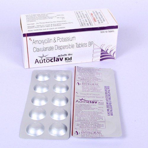 Amoxicillin Potassium Clavulanate Autoclav Kid Tablets (Pack Size 10*10 Tablets) Storage: Cool And Dry Place.