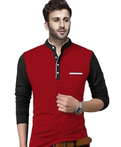 Casual Wear Washable And Comfortable Long Sleeves Mens Collared Cotton T Shirt Application: Engine Parts