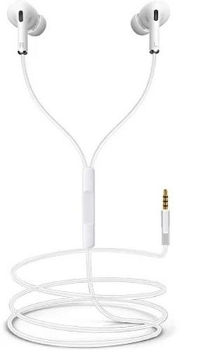 Black Foldable And Portable White High Bass Wired Earphone With Mic