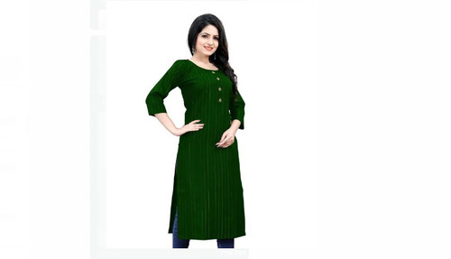 Green Cotton Kurti - Sizes XL